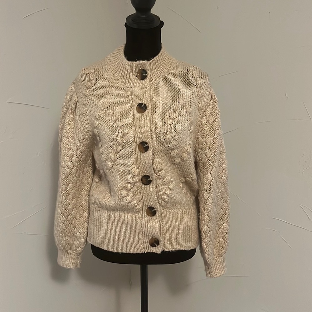 Tan Cable Knit Sweater Size Small